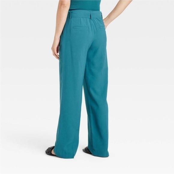 Women's High-Rise Relaxed Fit Straight Belted Trousers a new day nwt - Picture 4 of 6